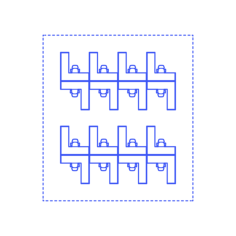 Layouts Open Offices Cubicles L Shape Facing Craft Design Svg File, Free Vectors File
